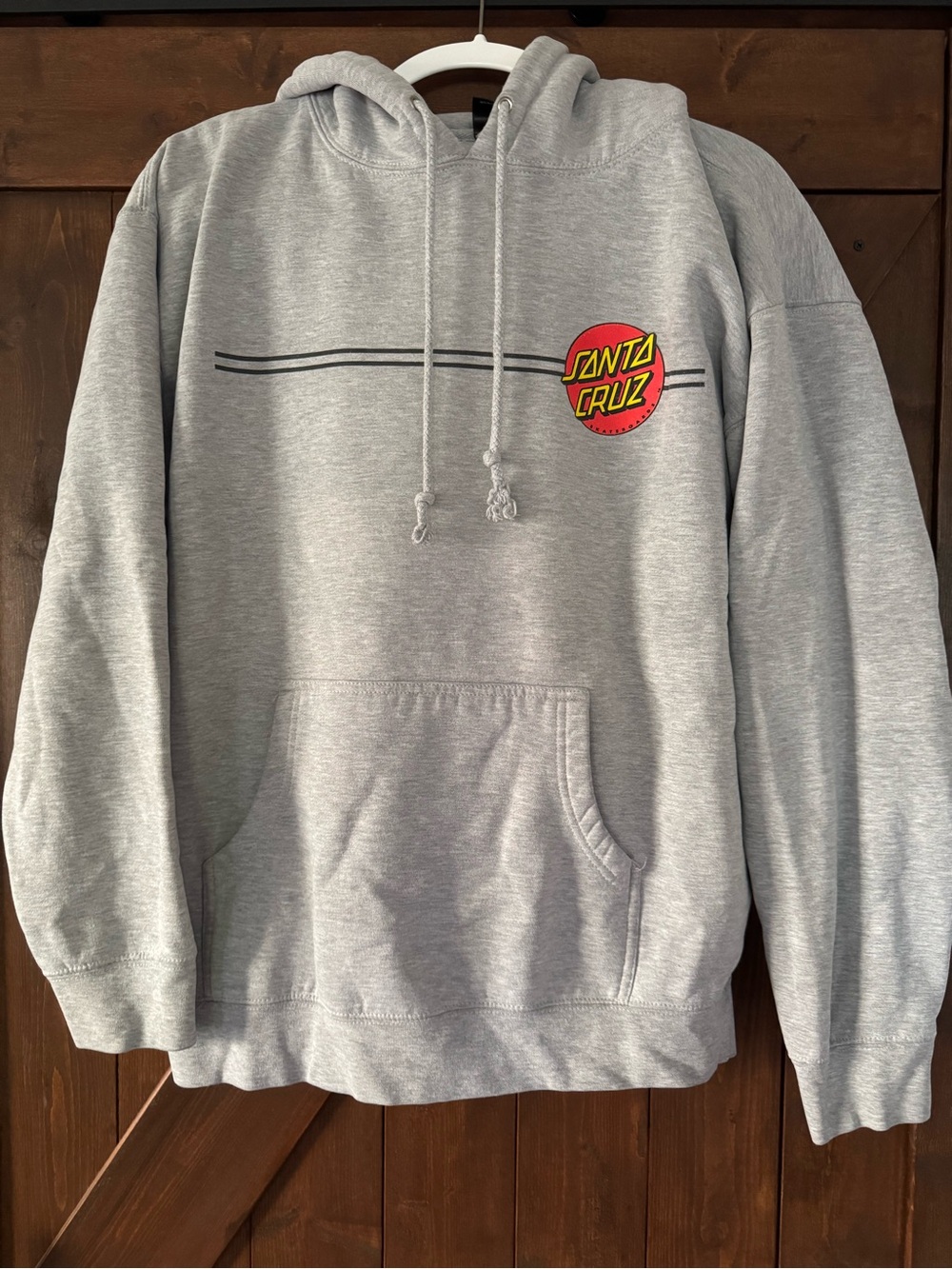 Santa Cruz Skateboards Light Grey Hoodie with Red & Yellow Logo